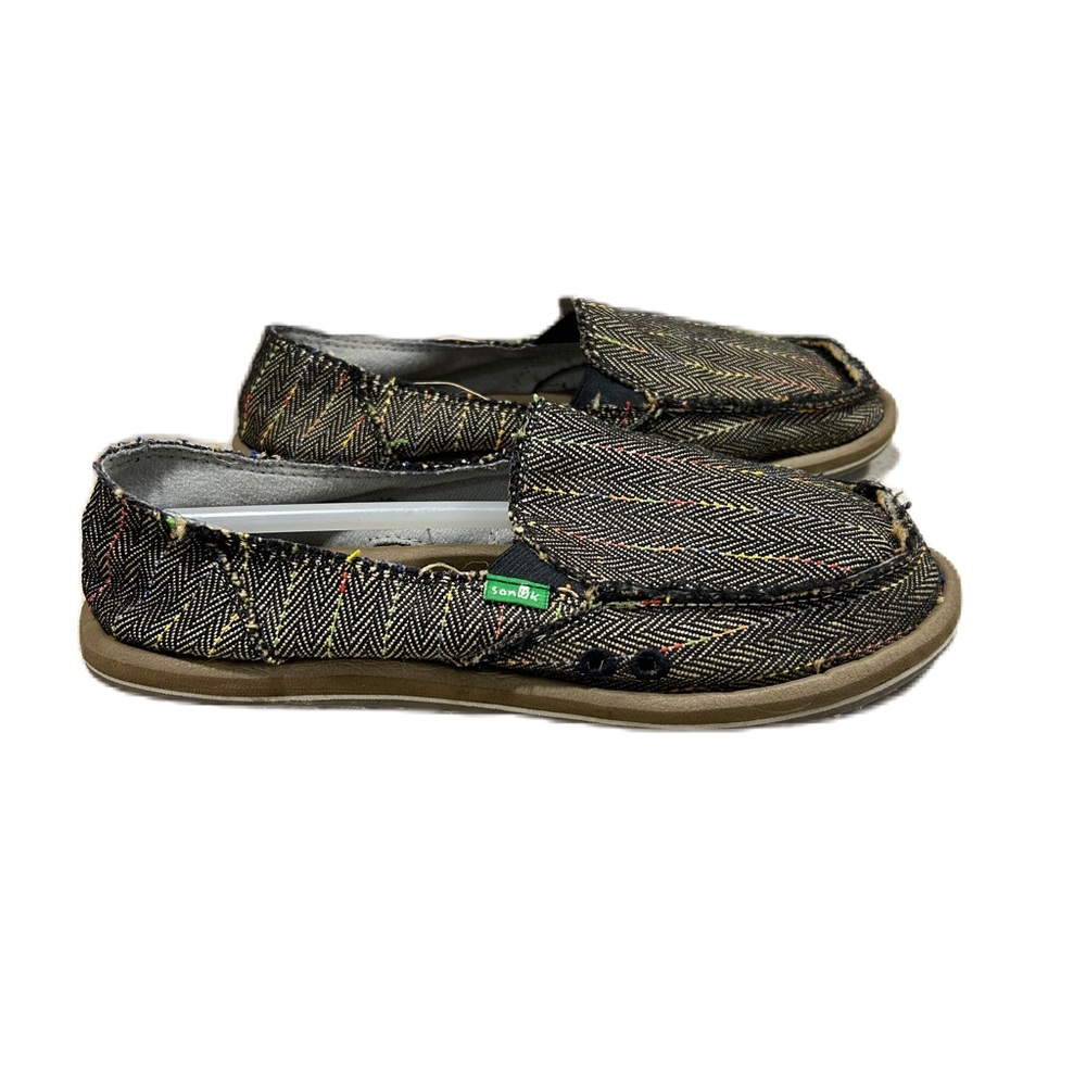 Sanuk Rasta Shoes Slip On Flats Striped Beach Surf Vagabond Womens Size 9